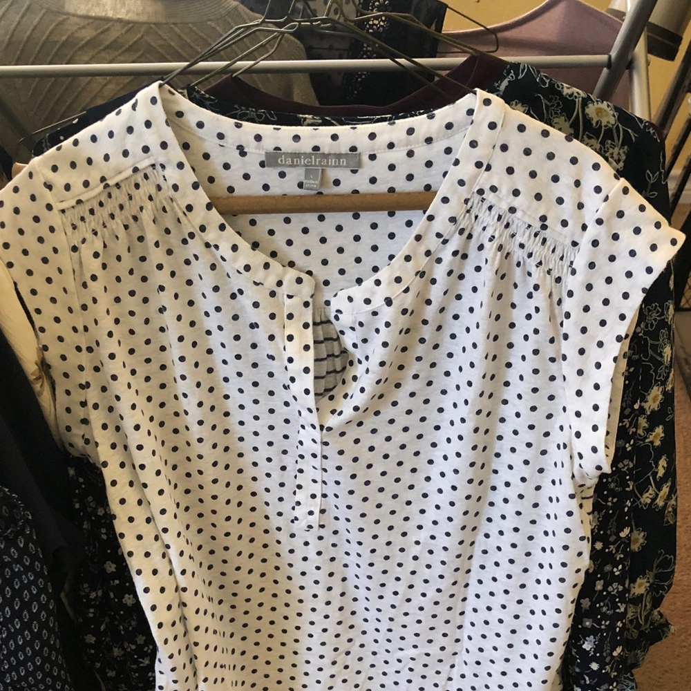 Daniel Rainn Black Polka Dot Blouse